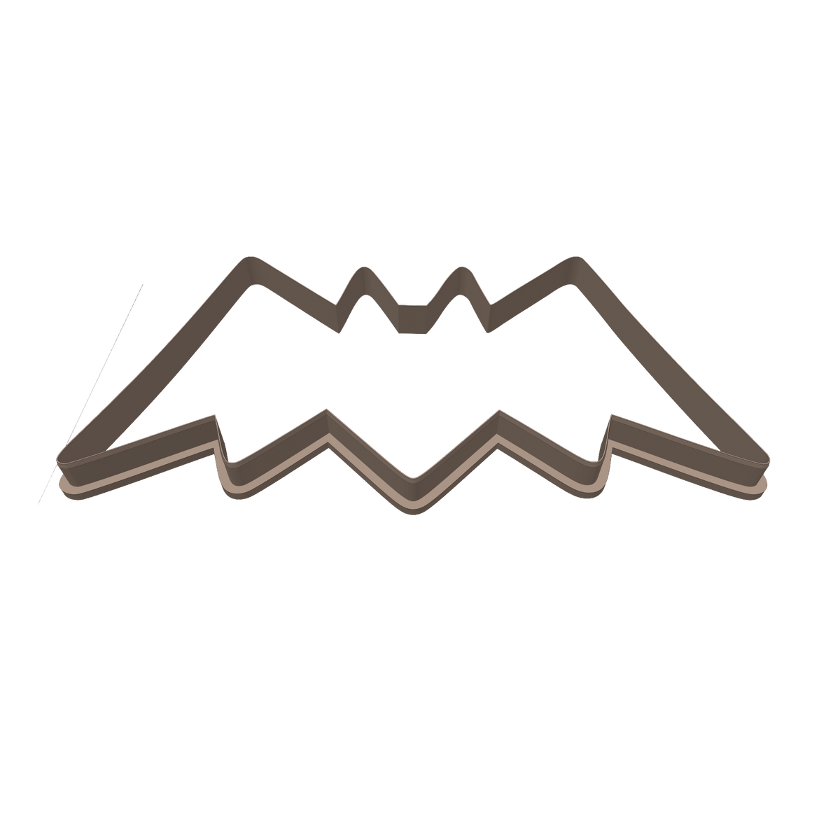 Ein stabiler Keramik Ausstecher in Fledermaus-Form vor weißem Hintergrund. Die präzise Ton Ausstechform eignet sich perfekt als Ausstecher zum Töpfern und für Halloween-Dekorationen.