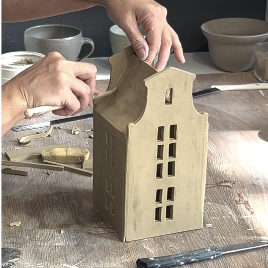 Ausstecher für Lichhaus aus Keramik Fassade Altstadt - clay cutter Weihnachtsdeko